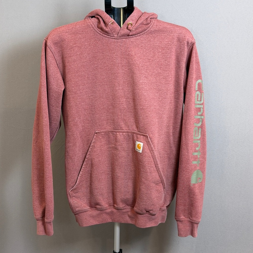 Carhartt Hoodie Mens Small Heather Red Original Fit Pullover Hooded Sweatshirt